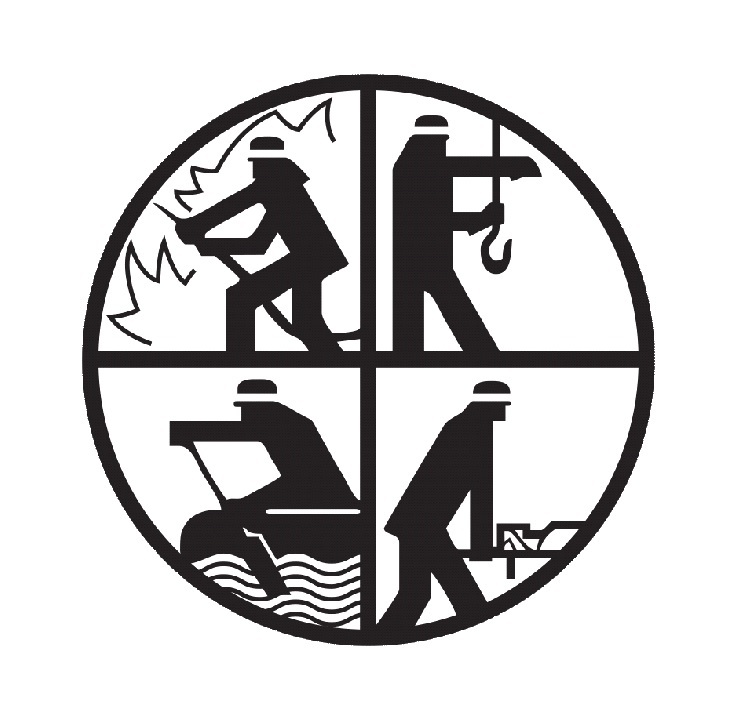 Zu sehen ist das FFW-Logo "Retten, löschen, bergen , schützen"