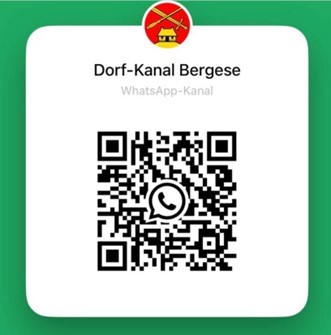 Zu sehen ist der QR Code zum WhatsApp Kanal der Ortsgemeinde Berghausen