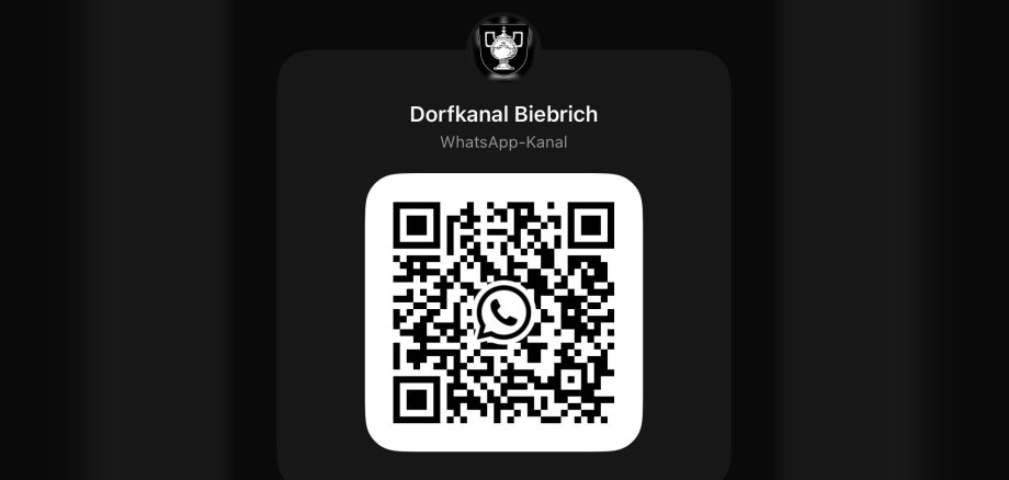 Zu sehen ist der QR-Code zum Dorfkanal von Biebrich