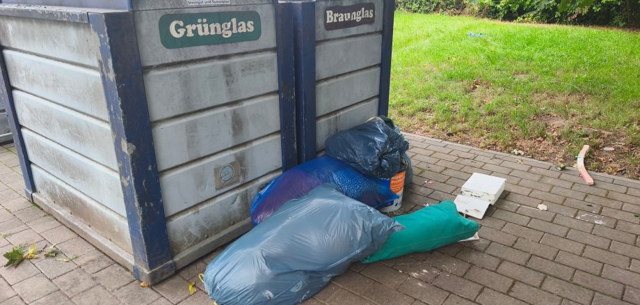 Zu sehen sind illegal entsorgte Müllsäcke in Niederneisen