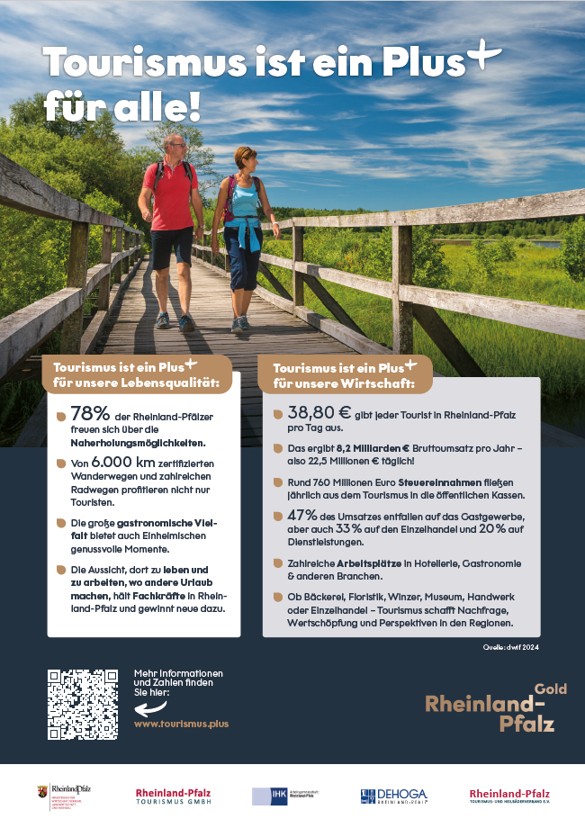 Zu sehen ist das neue kompakte Factsheet von "Tourismus ist ein Plus für alle". 