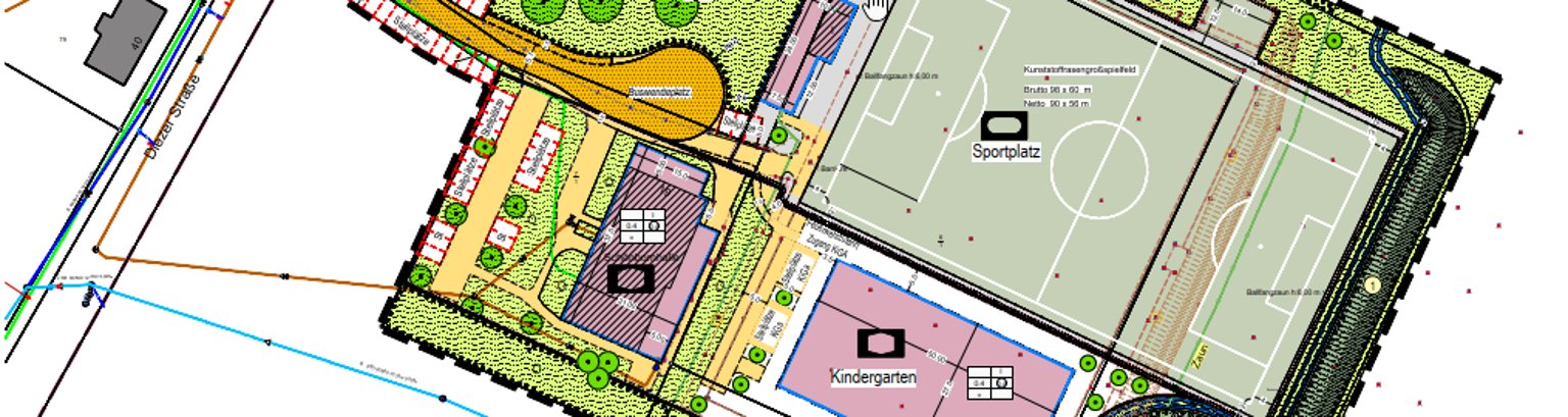 Hier ist ein Ausschnitt eines Bebauungsplanes zu sehen.