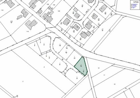 Hier sieht man einen Plan mit Darstellung eines freien Grundstückes.