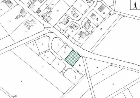 Hier sieht man einen Plan mit Darstellung eines freien Grundstückes.