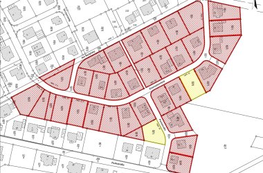 Bauplätze Hier sieht man einen Übersichtsplan der Baugrundstücke im Gebiet "Krautfeld III" der Stadt Katzenelnbogen.