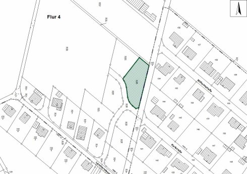 Hier sieht man einen Plan mit Darstellung eines freien Grundstückes.