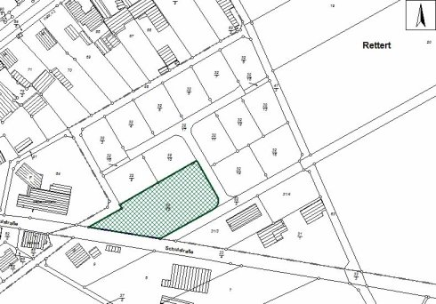 Hier sieht man einen Plan mit Darstellung eines freien Grundstückes.