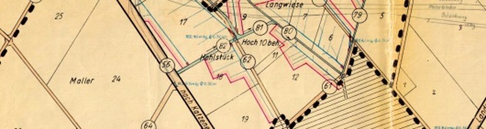 Hier sieht man den Ausschnitt eines Lageplanes.